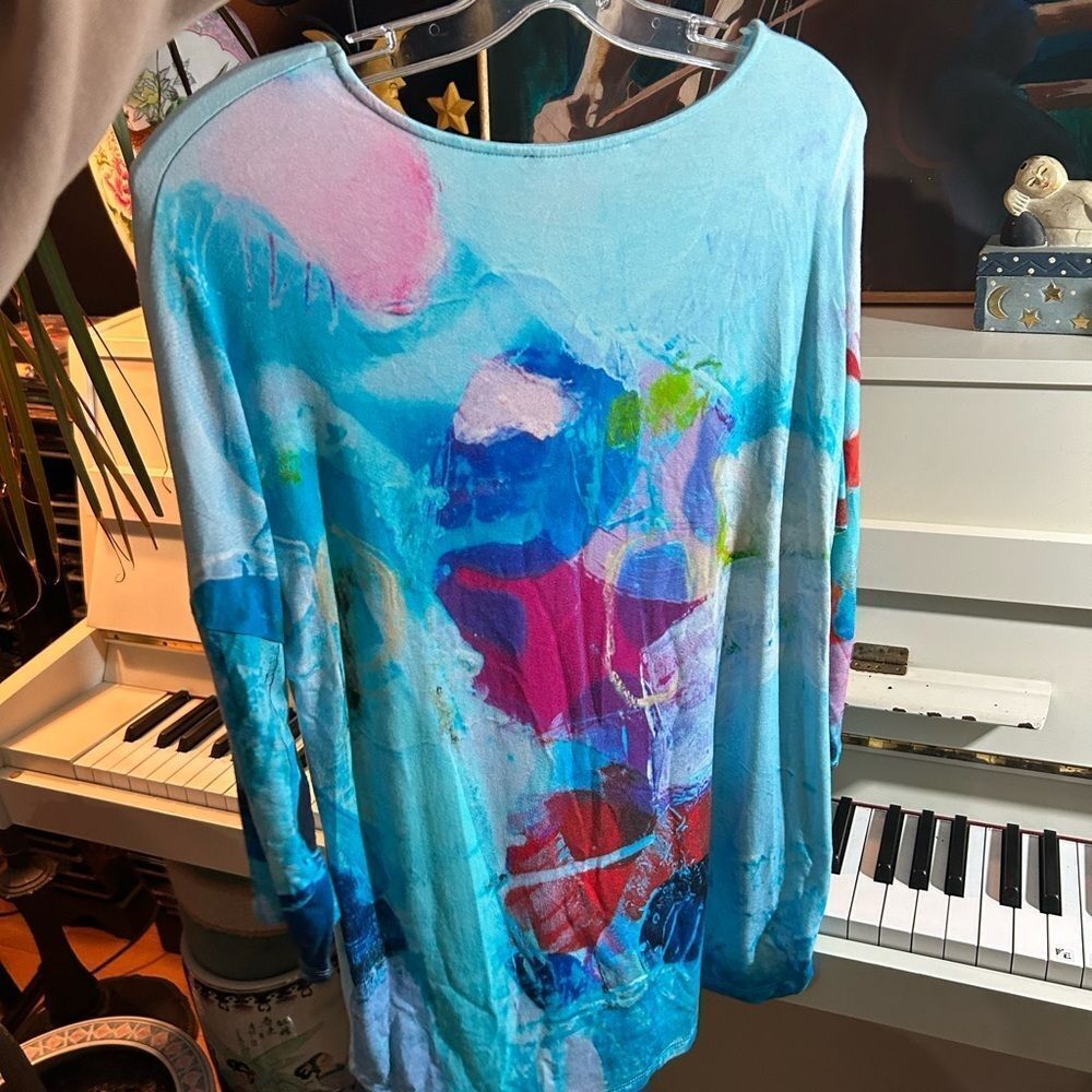 Claire Desjardins Colorful Abstract Women's Blouse Size S - Picture 4 of 15
